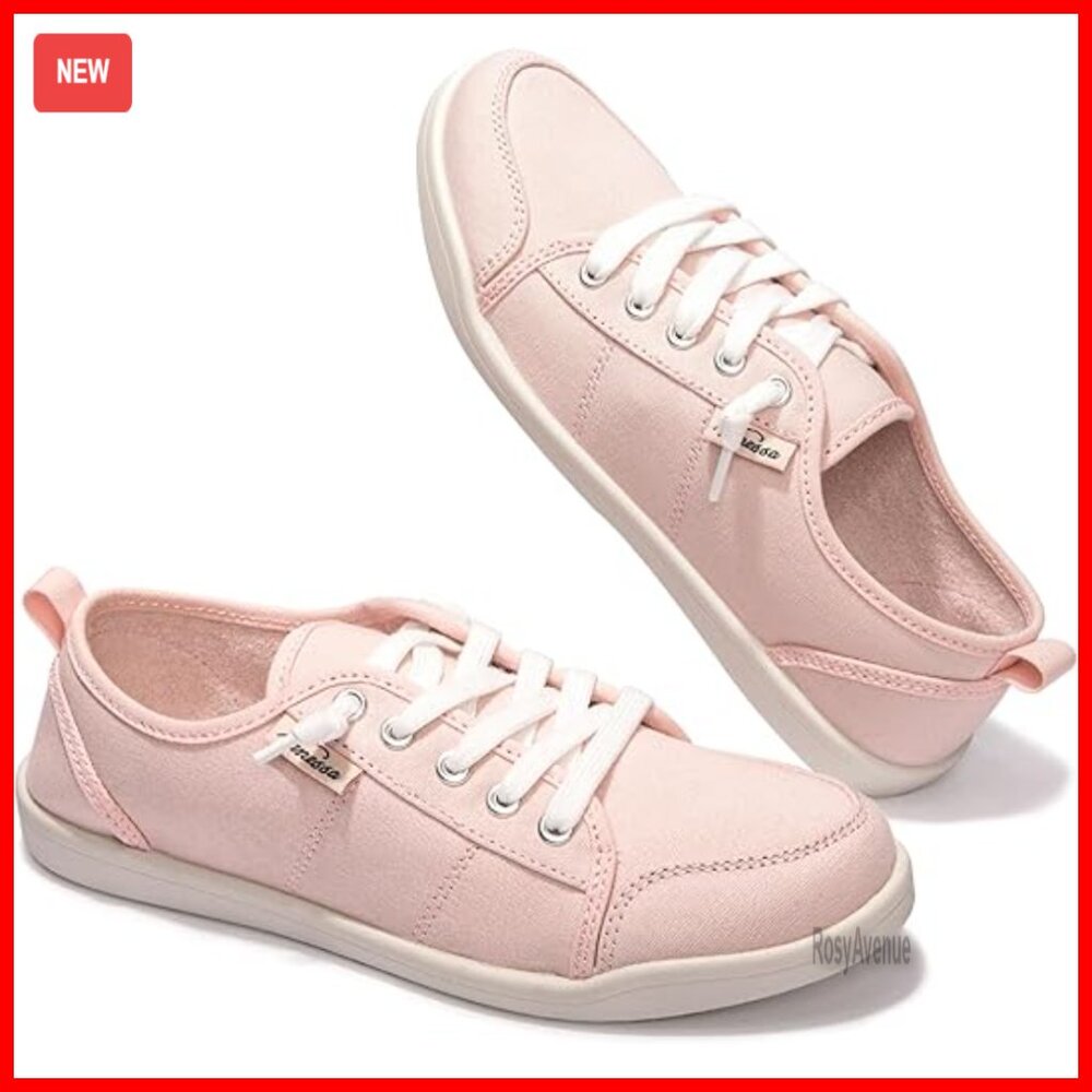 Women's Canvas Slip-On Sneakers With Arch Support, Casual Walking Shoes